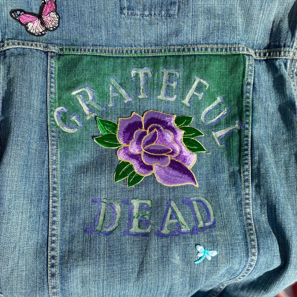 Custom handmade Grateful Dead Denim Jean Jacket! Dead and Company Jerry